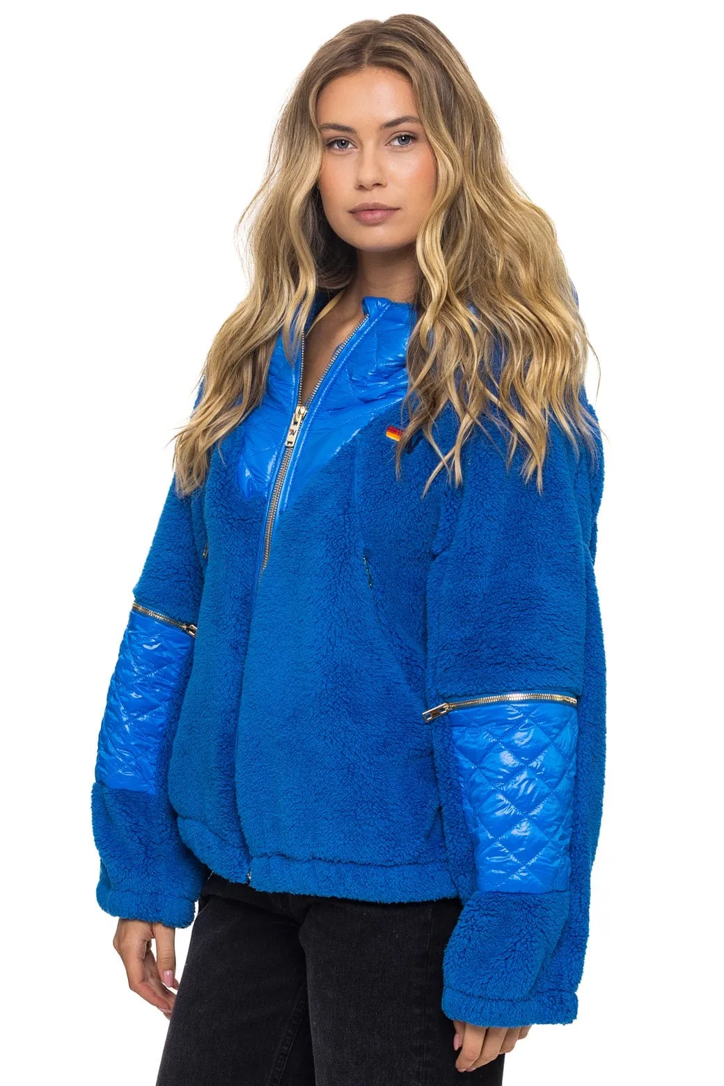 TEDDY UNISEX OVERSIZED HOODED FULL ZIP JACKET - BLUE CINA sold by Aviator Nation product image thumbnail 5