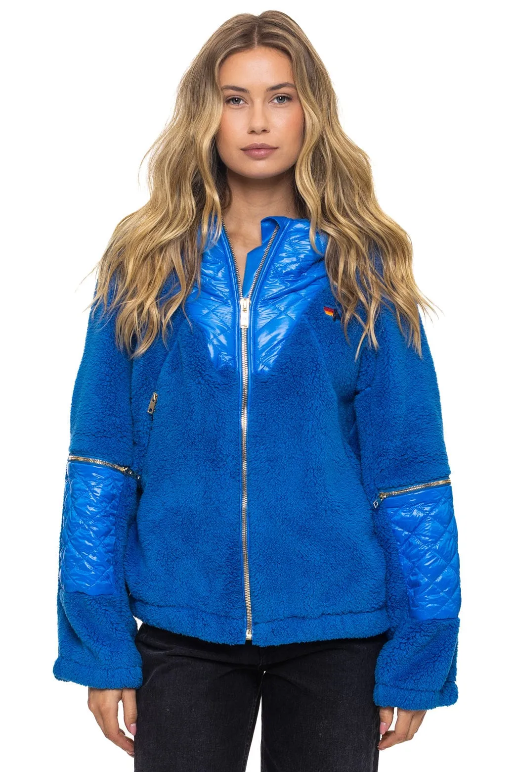 TEDDY UNISEX OVERSIZED HOODED FULL ZIP JACKET - BLUE CINA sold by Aviator Nation product image thumbnail 3