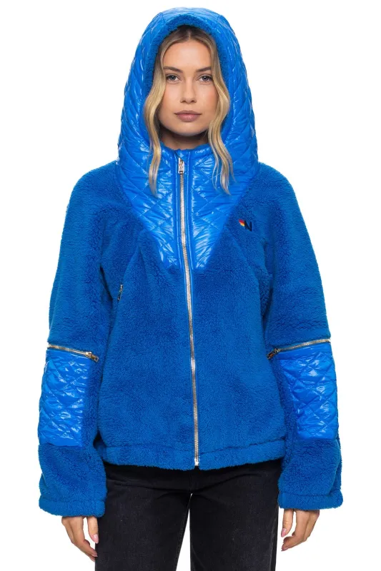 TEDDY UNISEX OVERSIZED HOODED FULL ZIP JACKET - BLUE CINA sold by Aviator Nation