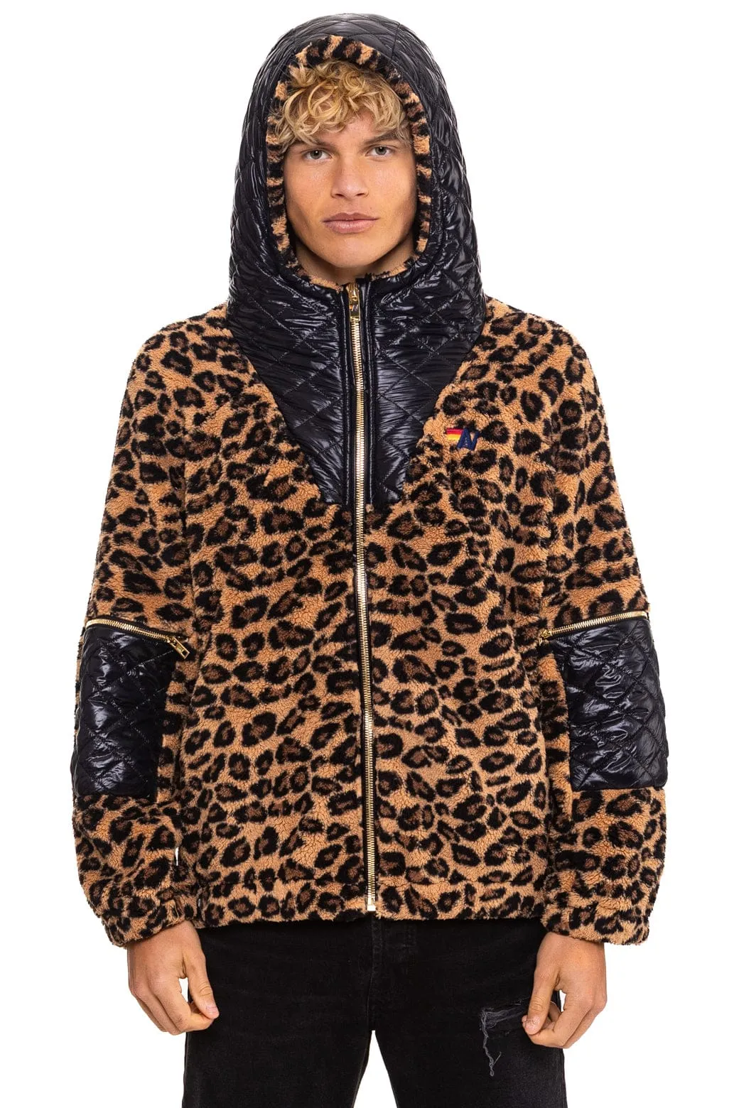 TEDDY UNISEX OVERSIZED HOODED FULL ZIP JACKET - CHEETAH sold by Aviator Nation product image thumbnail 2