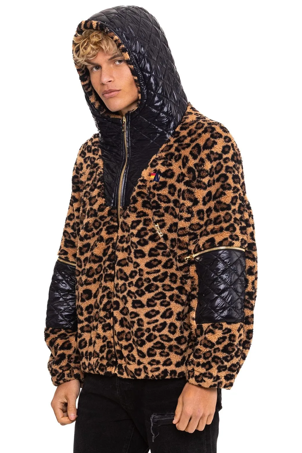 TEDDY UNISEX OVERSIZED HOODED FULL ZIP JACKET - CHEETAH sold by Aviator Nation product image thumbnail 4