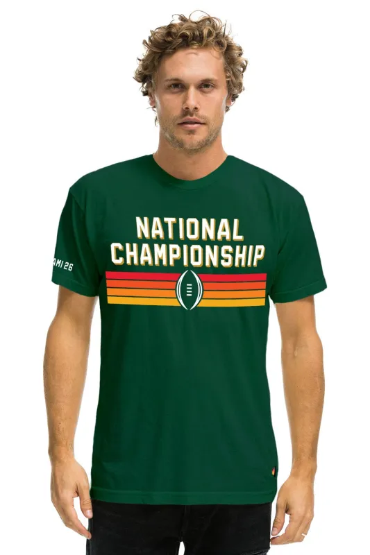 UNIVERSITY OF MIAMI CFP 2026 CREW TEE SHIRT - MIAMI GREEN sold by Aviator Nation