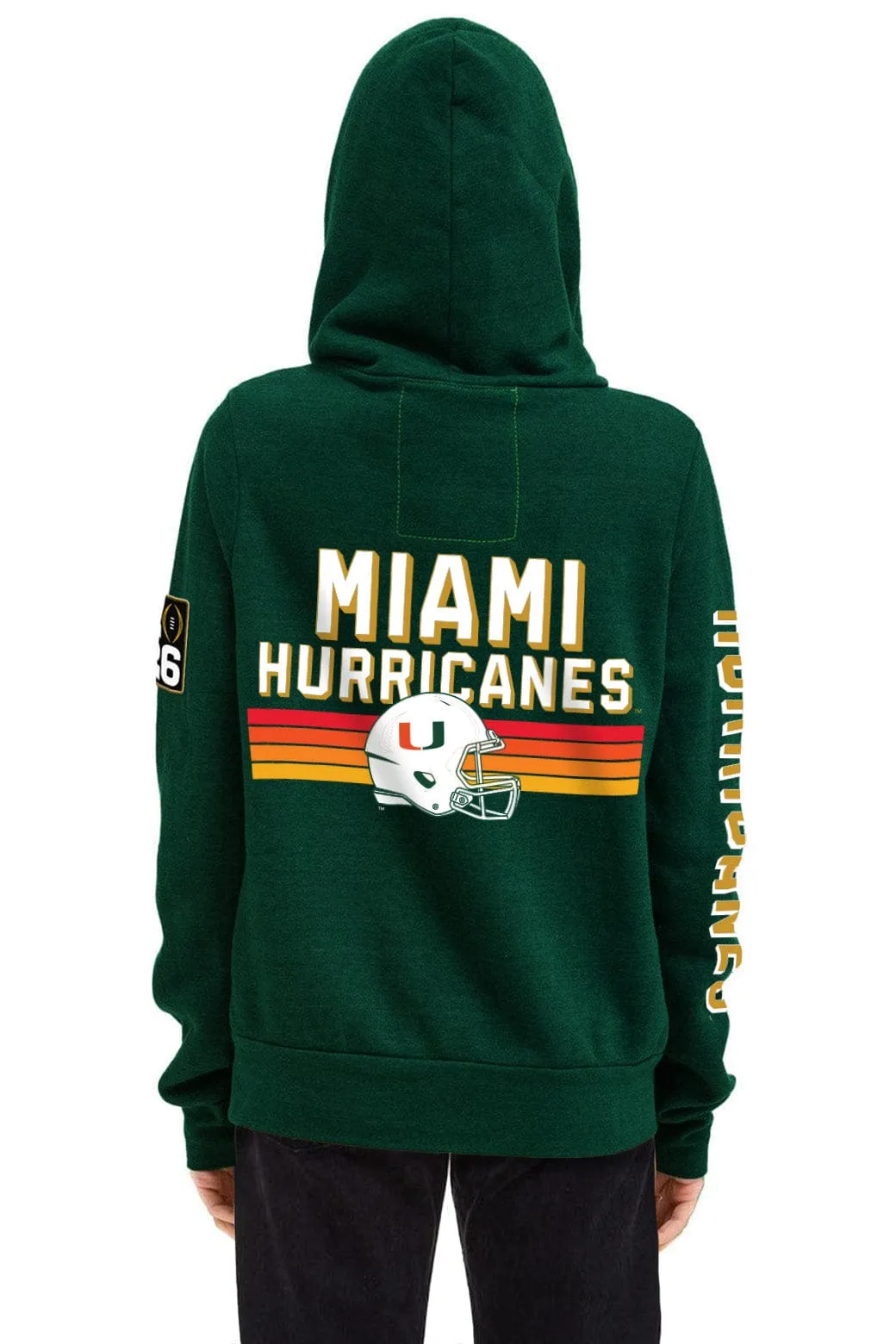 UNIVERSITY OF MIAMI CFP 2026 UNISEX ZIP HOODIE - MIAMI GREEN sold by Aviator Nation product image thumbnail 3