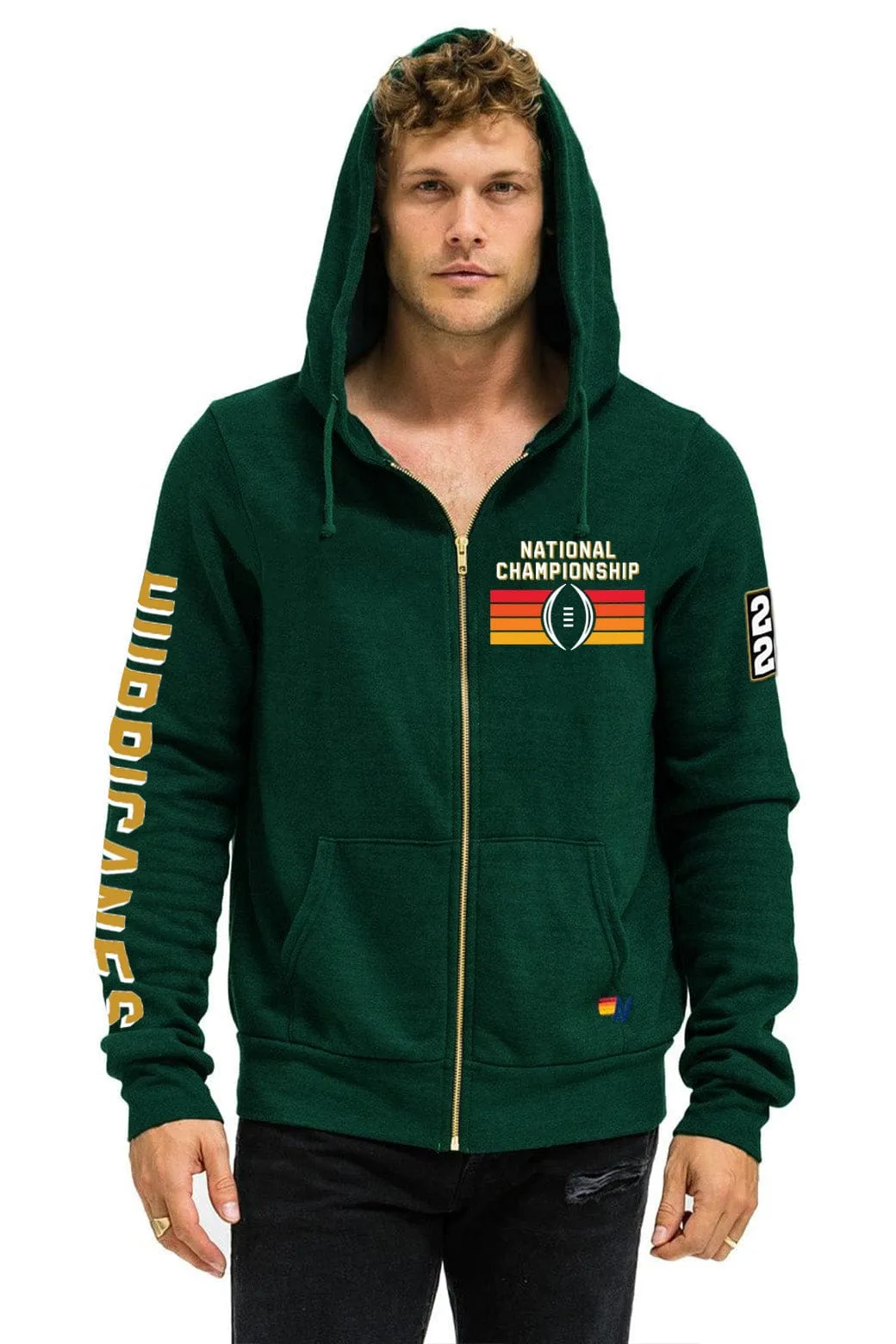 UNIVERSITY OF MIAMI CFP 2026 UNISEX ZIP HOODIE - MIAMI GREEN sold by Aviator Nation product image thumbnail 2