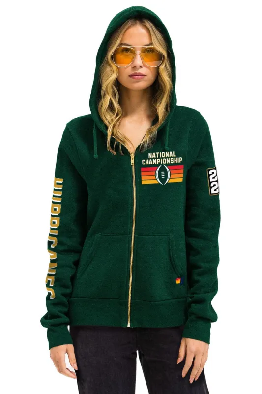 UNIVERSITY OF MIAMI CFP 2026 UNISEX ZIP HOODIE - MIAMI GREEN sold by Aviator Nation