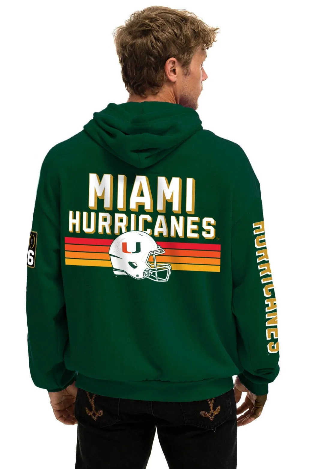 UNIVERSITY OF MIAMI CFP CHAMPIONS 2026 RELAXED PULLOVER HOODIE - MIAMI GREEN sold by Aviator Nation product image thumbnail 4