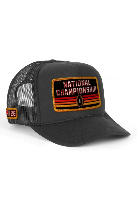 CFP NATIONAL CHAMPIONSHIP 2026 VINTAGE LOW RISE TRUCKER - BLACK made by Aviator Nation