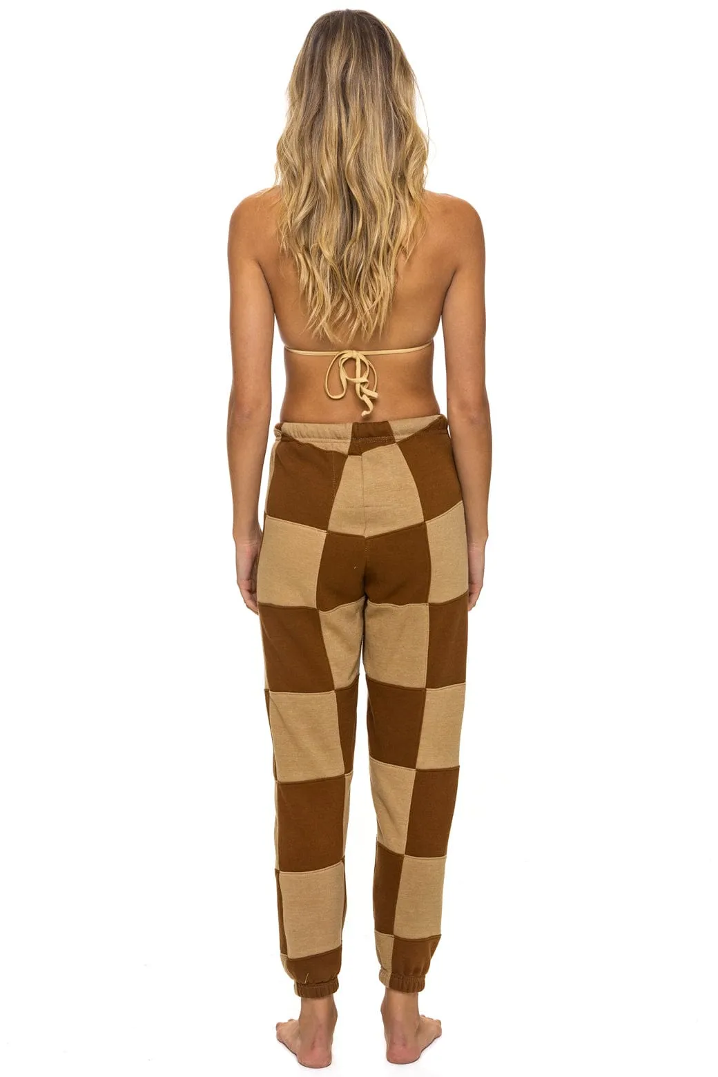 CHECK QUILTED SWEATPANTS - TAN // CINNAMON sold by Aviator Nation product image thumbnail 4