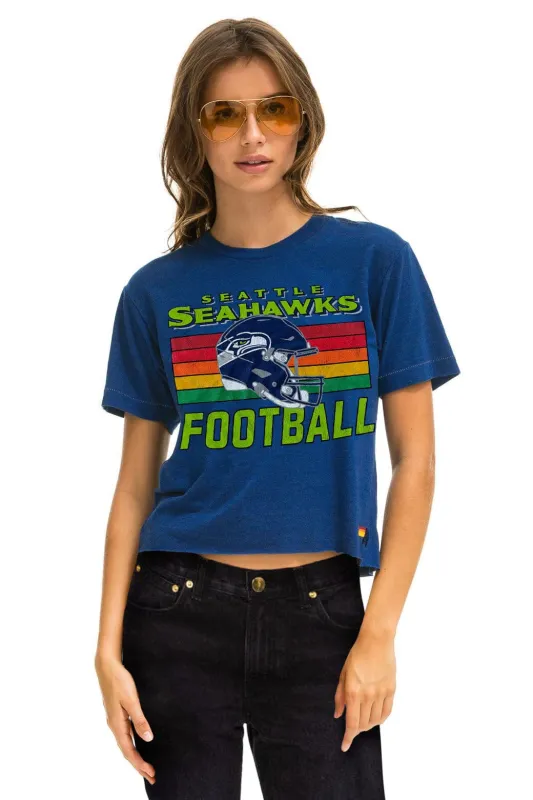 SEATTLE SEAHAWKS HELMET BOYFRIEND TEE - ROYAL sold by Aviator Nation