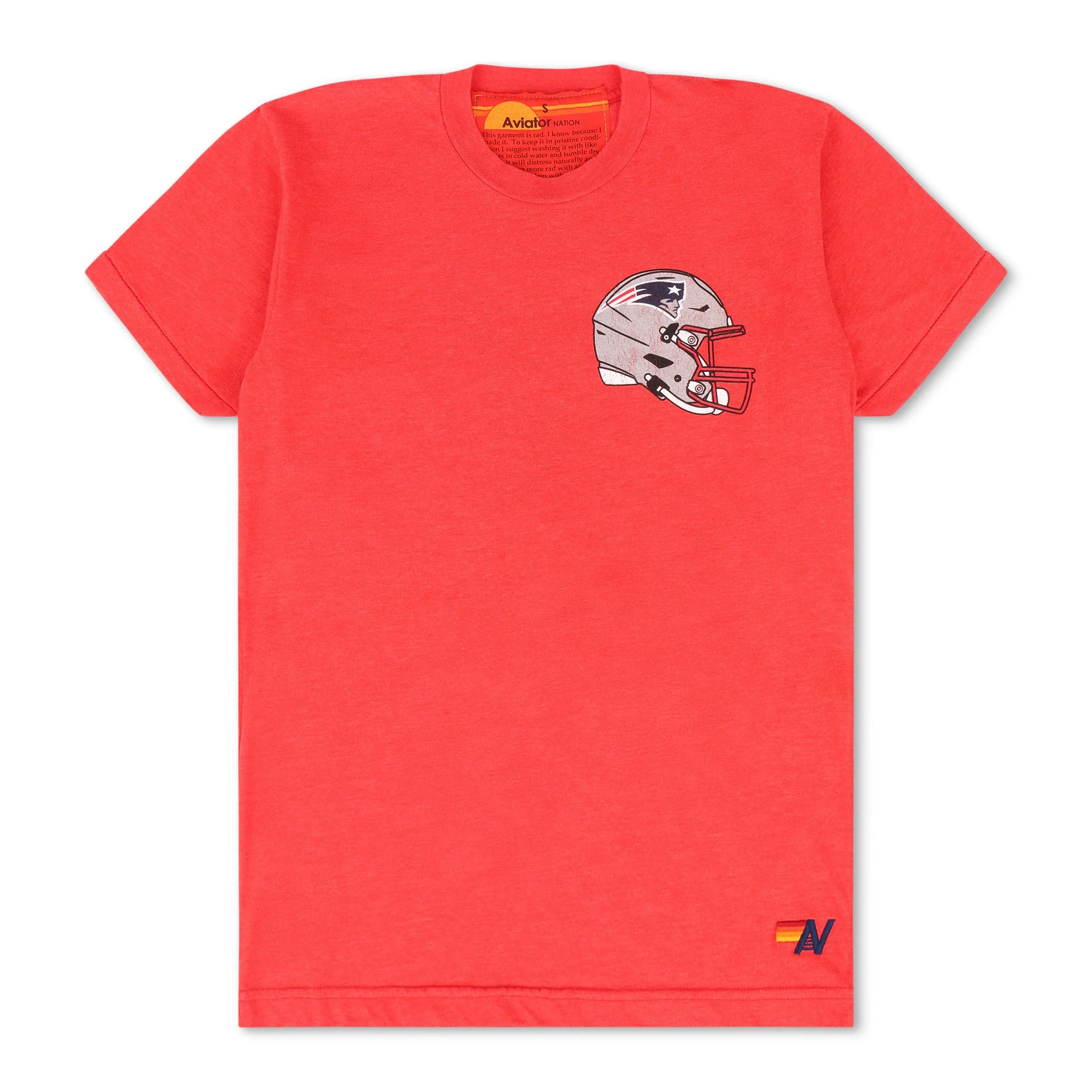 NEW ENGLAND PATRIOTS HELMET CREW TEE SHIRT - FLASH RED sold by Aviator Nation product image thumbnail 5