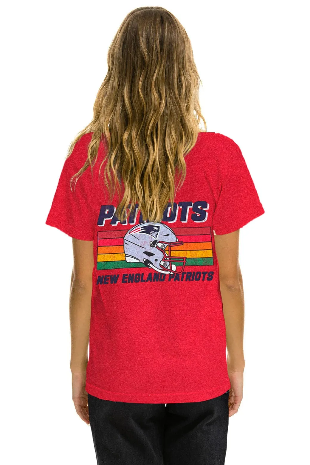 NEW ENGLAND PATRIOTS HELMET CREW TEE SHIRT - FLASH RED sold by Aviator Nation product image thumbnail 4