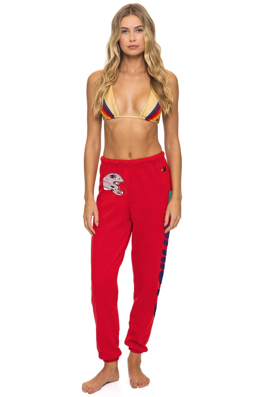 NEW ENGLAND PATRIOTS HELMET 2026 SWEATPANTS - FLASH RED sold by Aviator Nation