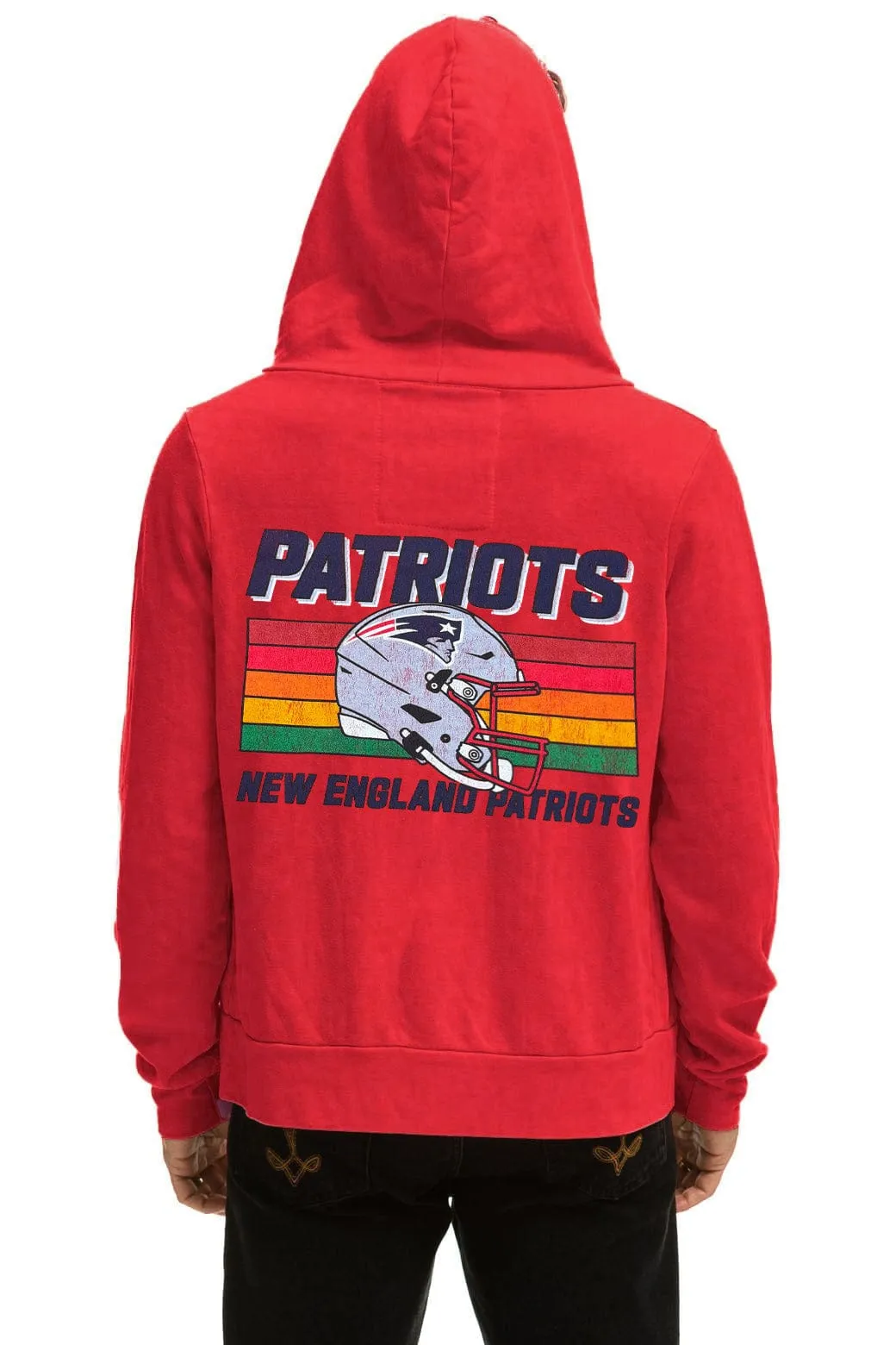 NEW ENGLAND PATRIOTS HELMET ZIP HOODIE - FLASH RED sold by Aviator Nation product image thumbnail 4