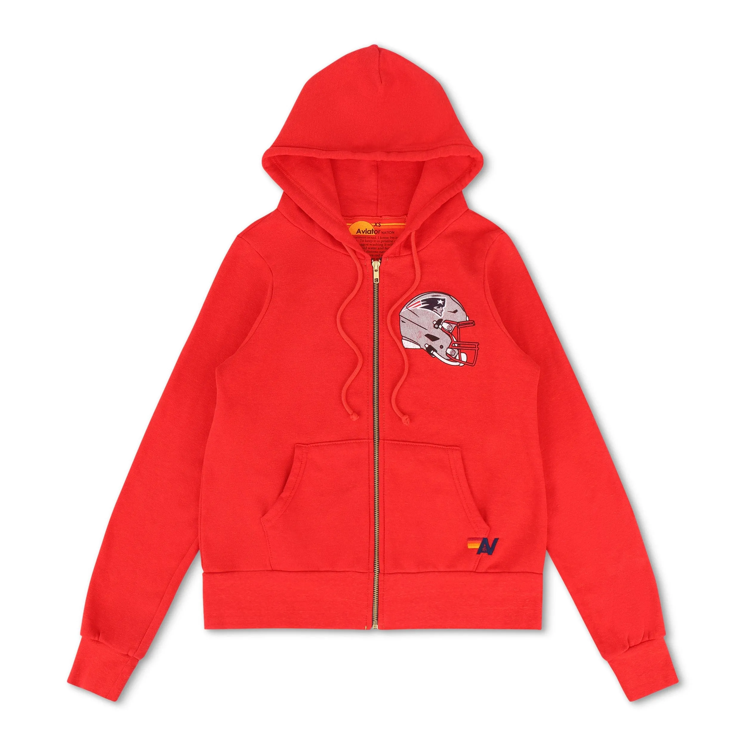 NEW ENGLAND PATRIOTS HELMET ZIP HOODIE - FLASH RED sold by Aviator Nation product image thumbnail 5