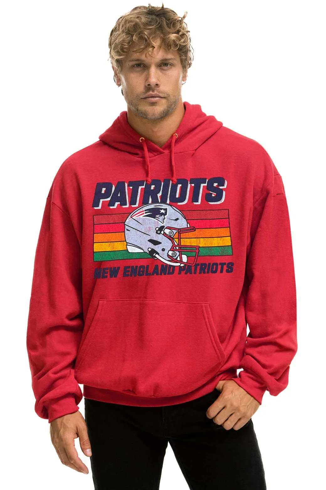 NEW ENGLAND PATRIOTS HELMET RELAXED PULLOVER HOODIE - FLASH RED sold by Aviator Nation product image thumbnail 2