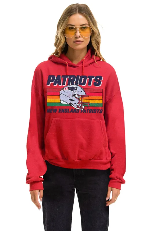NEW ENGLAND PATRIOTS HELMET RELAXED PULLOVER HOODIE - FLASH RED made by Aviator Nation