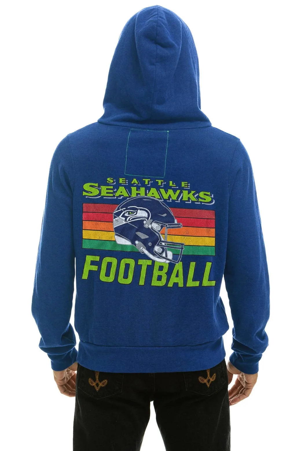 SEATTLE SEAHAWKS HELMET ZIP HOODIE - ROYAL sold by Aviator Nation product image thumbnail 4