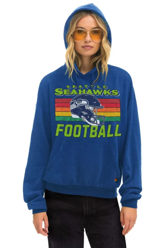 SEATTLE SEAHAWKS HELMET RELAXED PULLOVER HOODIE - ROYAL made by Aviator Nation