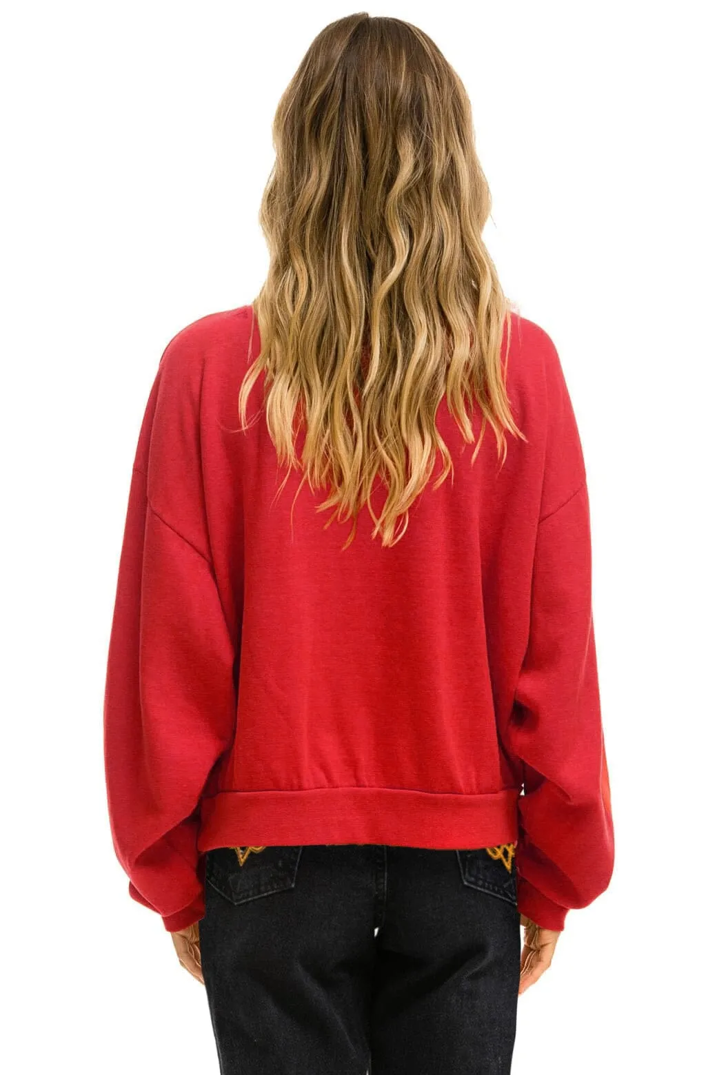 NEW ENGLAND PATRIOTS HELMET RELAXED CREW SWEATSHIRT - FLASH RED sold by Aviator Nation product image thumbnail 3