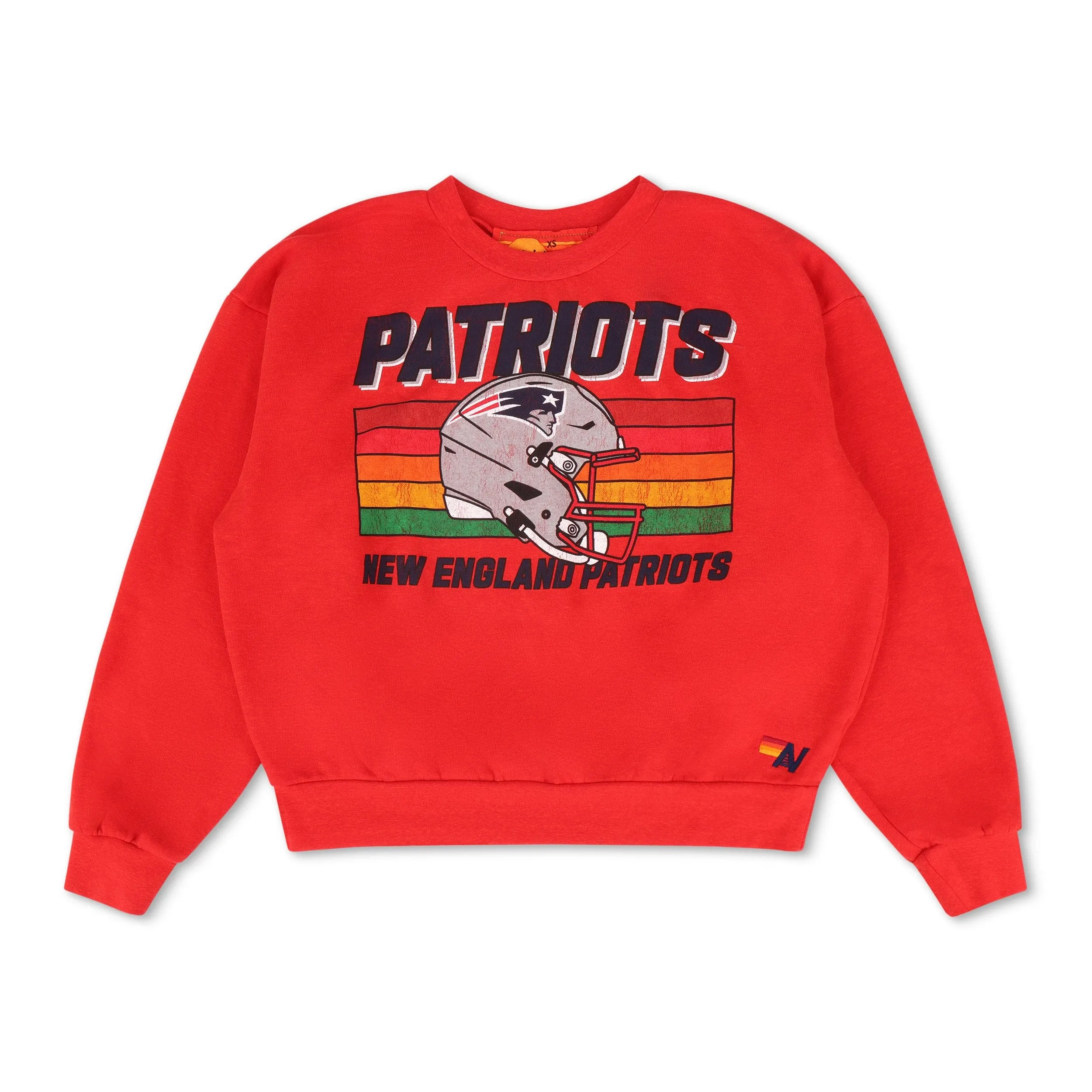 NEW ENGLAND PATRIOTS HELMET RELAXED CREW SWEATSHIRT - FLASH RED sold by Aviator Nation product image thumbnail 5