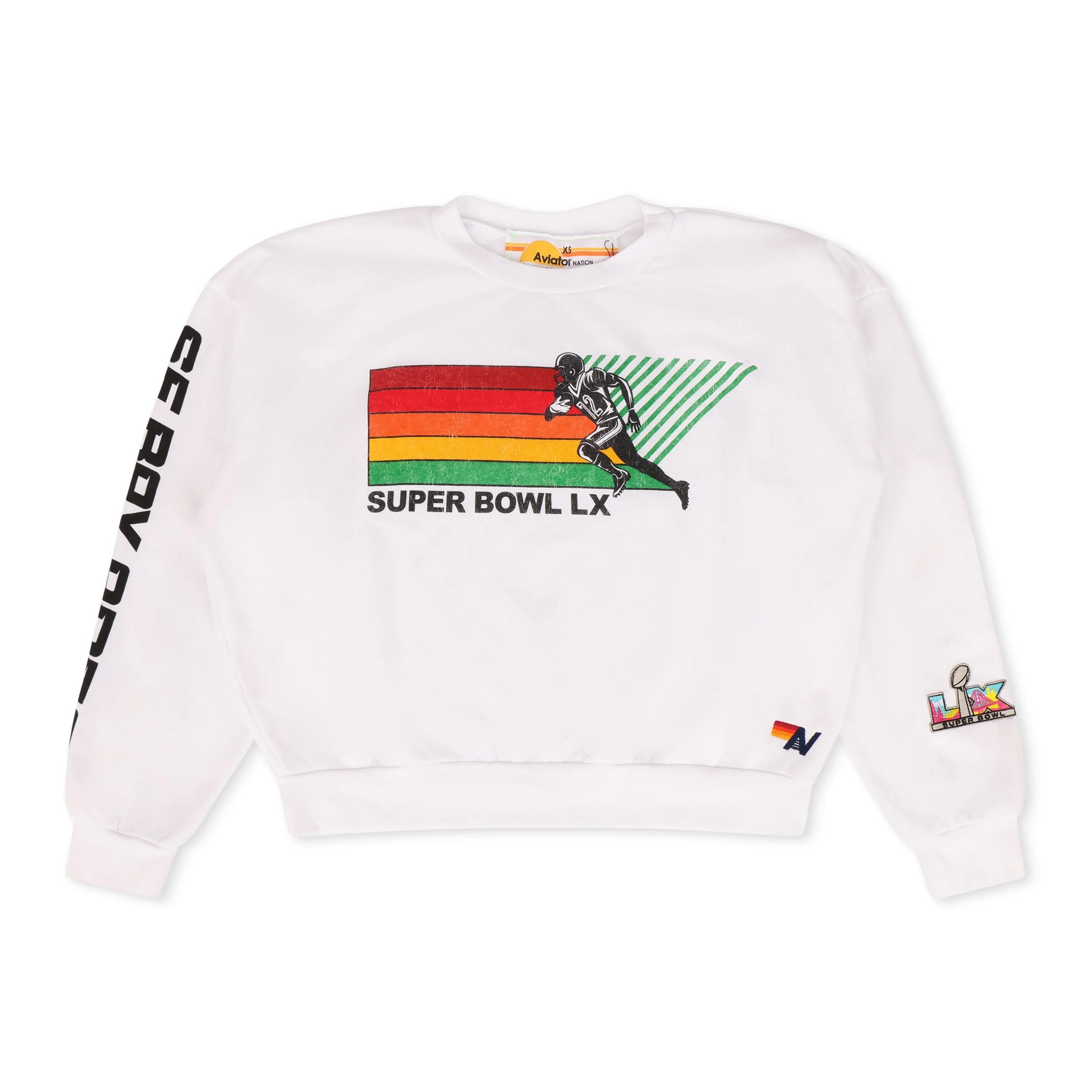 SUPER BOWL 2026 RELAXED CREW SWEATSHIRT - WHITE sold by Aviator Nation product image thumbnail 5
