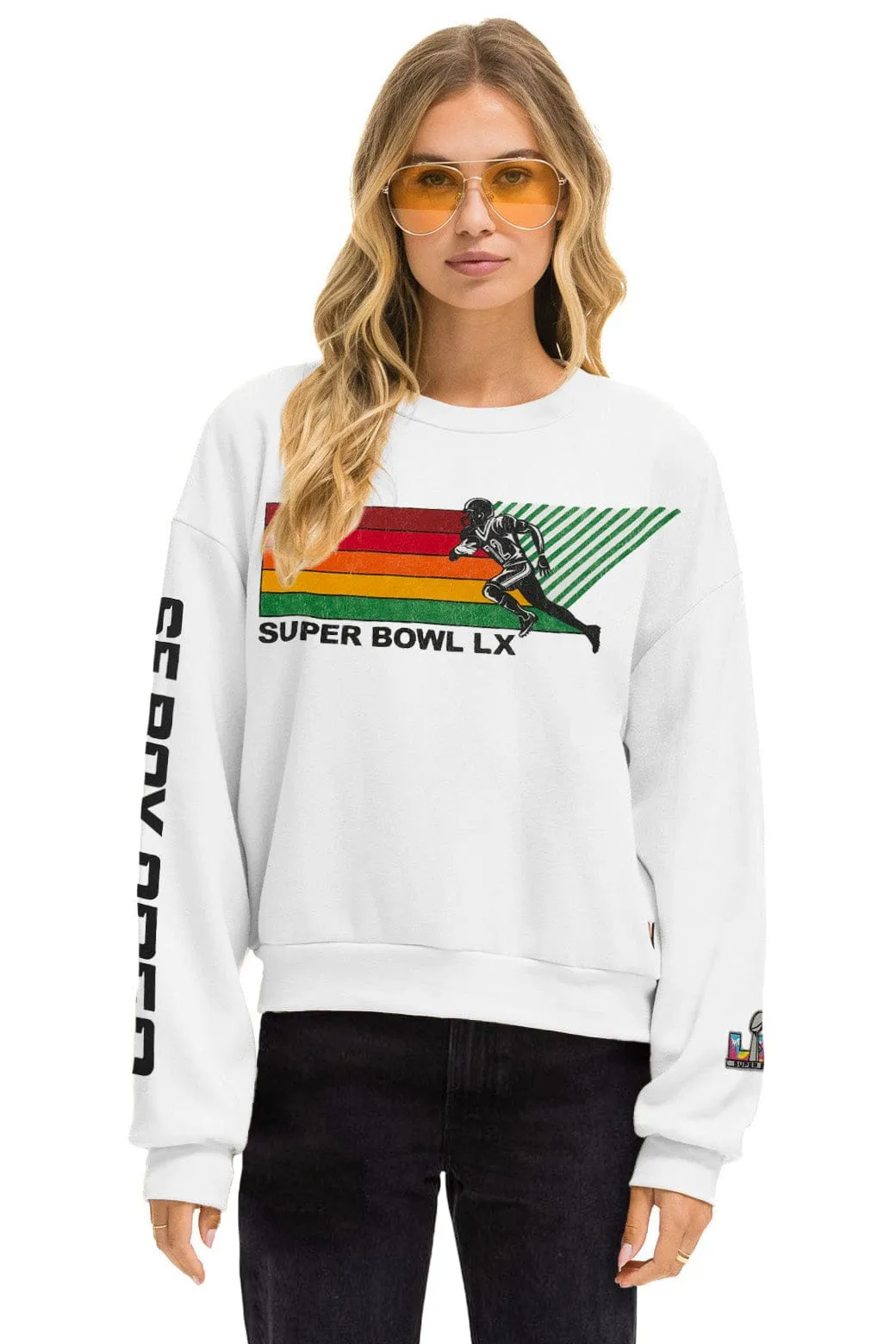 SUPER BOWL 2026 RELAXED CREW SWEATSHIRT - WHITE sold by Aviator Nation