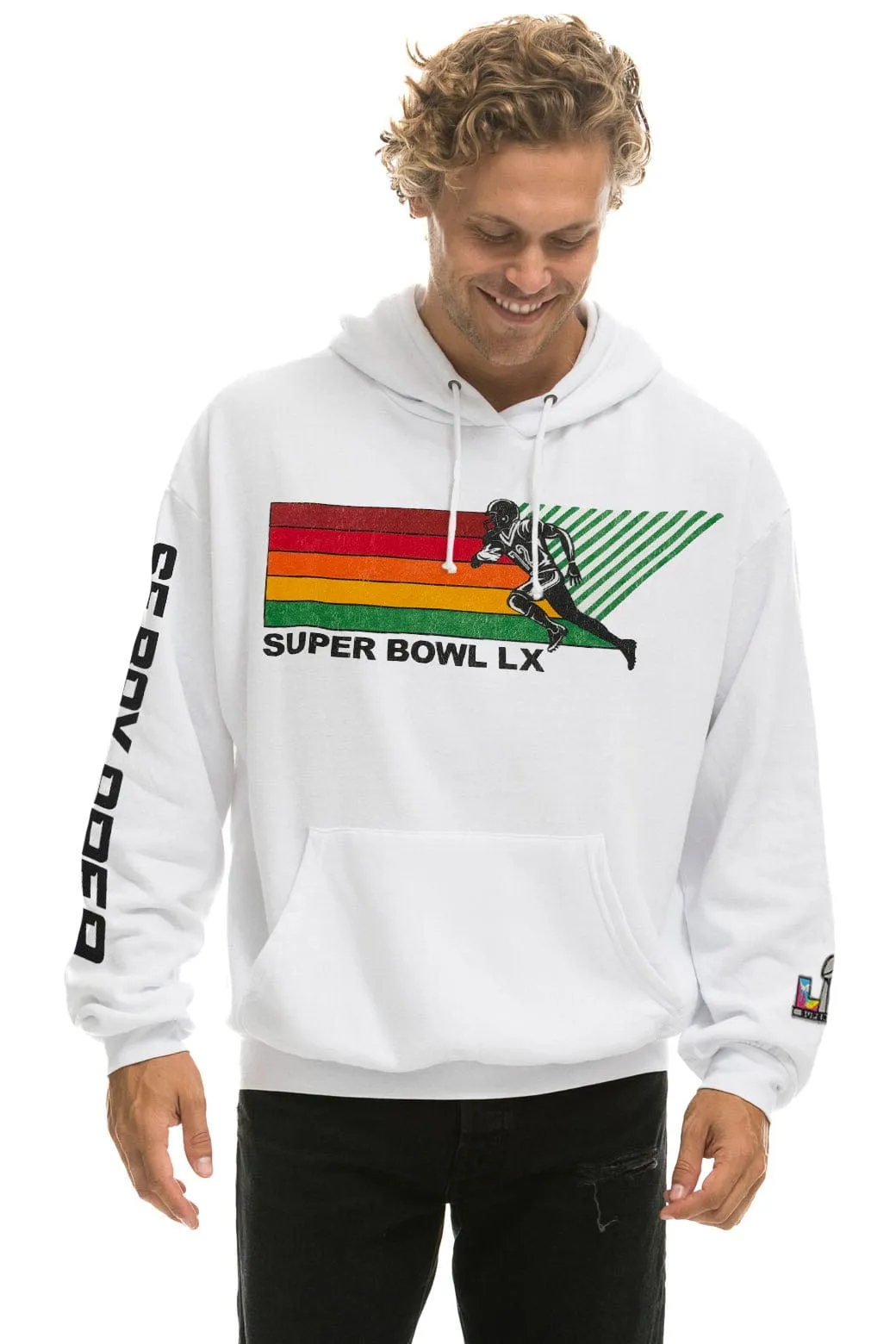 SUPER BOWL 2026 RELAXED PULLOVER HOODIE - WHITE sold by Aviator Nation product image thumbnail 2