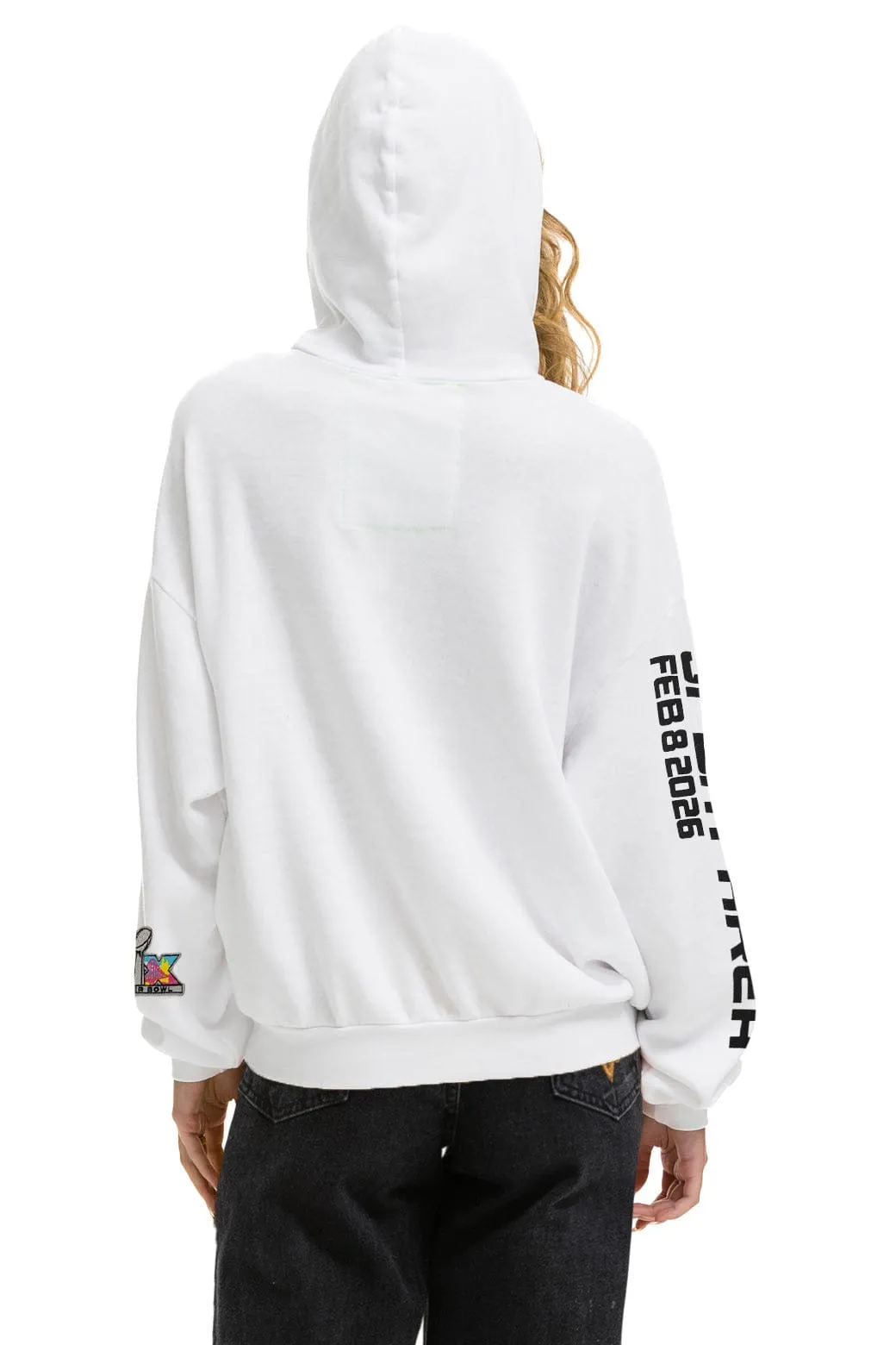 SUPER BOWL 2026 RELAXED PULLOVER HOODIE - WHITE sold by Aviator Nation product image thumbnail 3