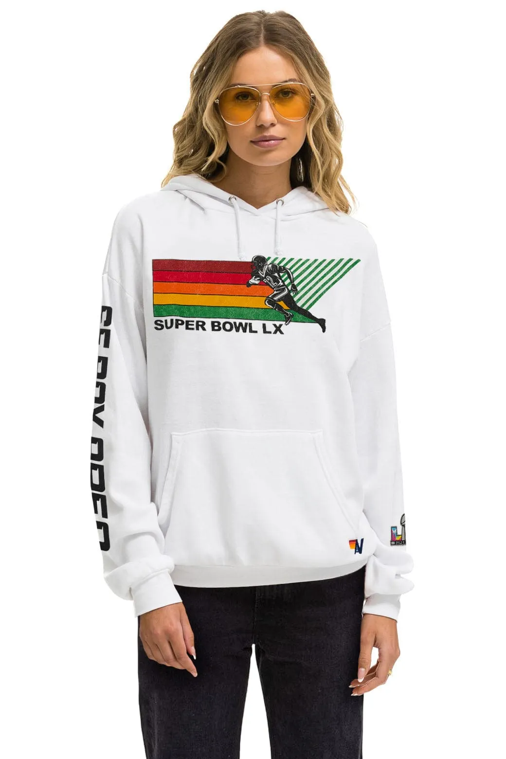 SUPER BOWL 2026 RELAXED PULLOVER HOODIE - WHITE sold by Aviator Nation