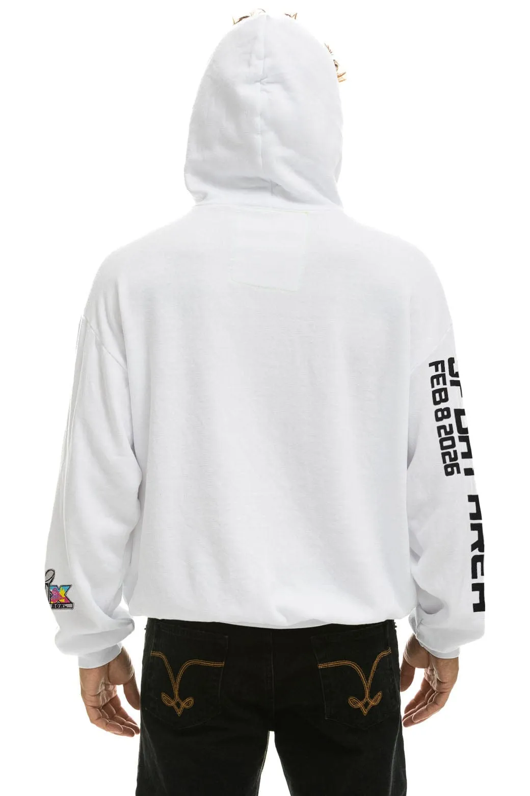 SUPER BOWL 2026 RELAXED PULLOVER HOODIE - WHITE sold by Aviator Nation product image thumbnail 4