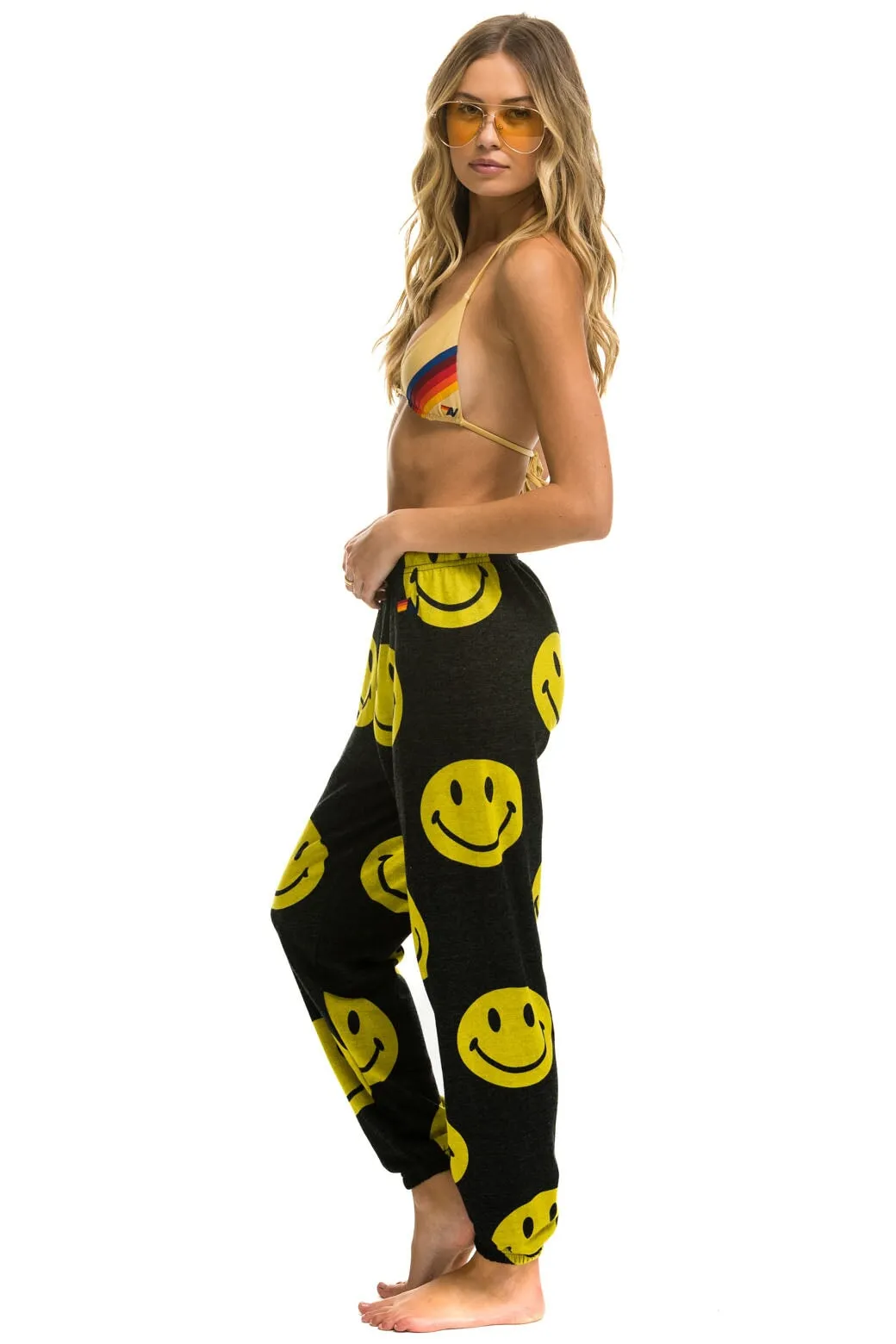 SMILEY REPEAT SWEATPANTS - BLACK sold by Aviator Nation product image thumbnail 2