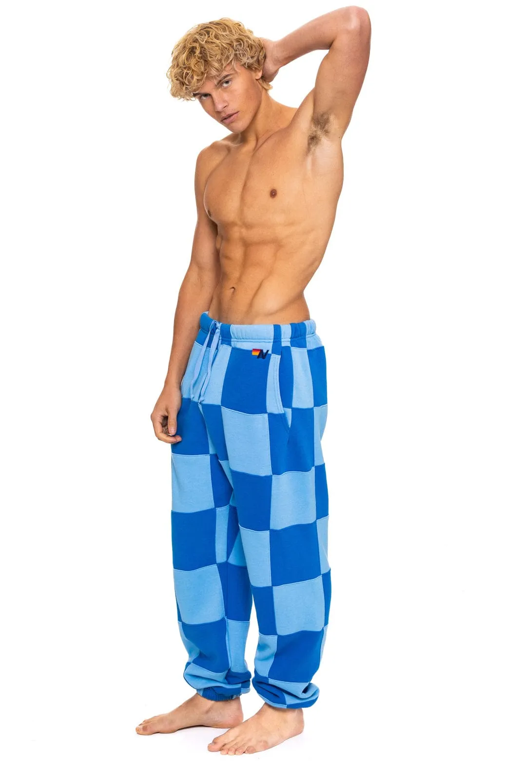 CHECK QUILTED SWEATPANTS - SKY // ADVENTURE BLUE sold by Aviator Nation product image thumbnail 5