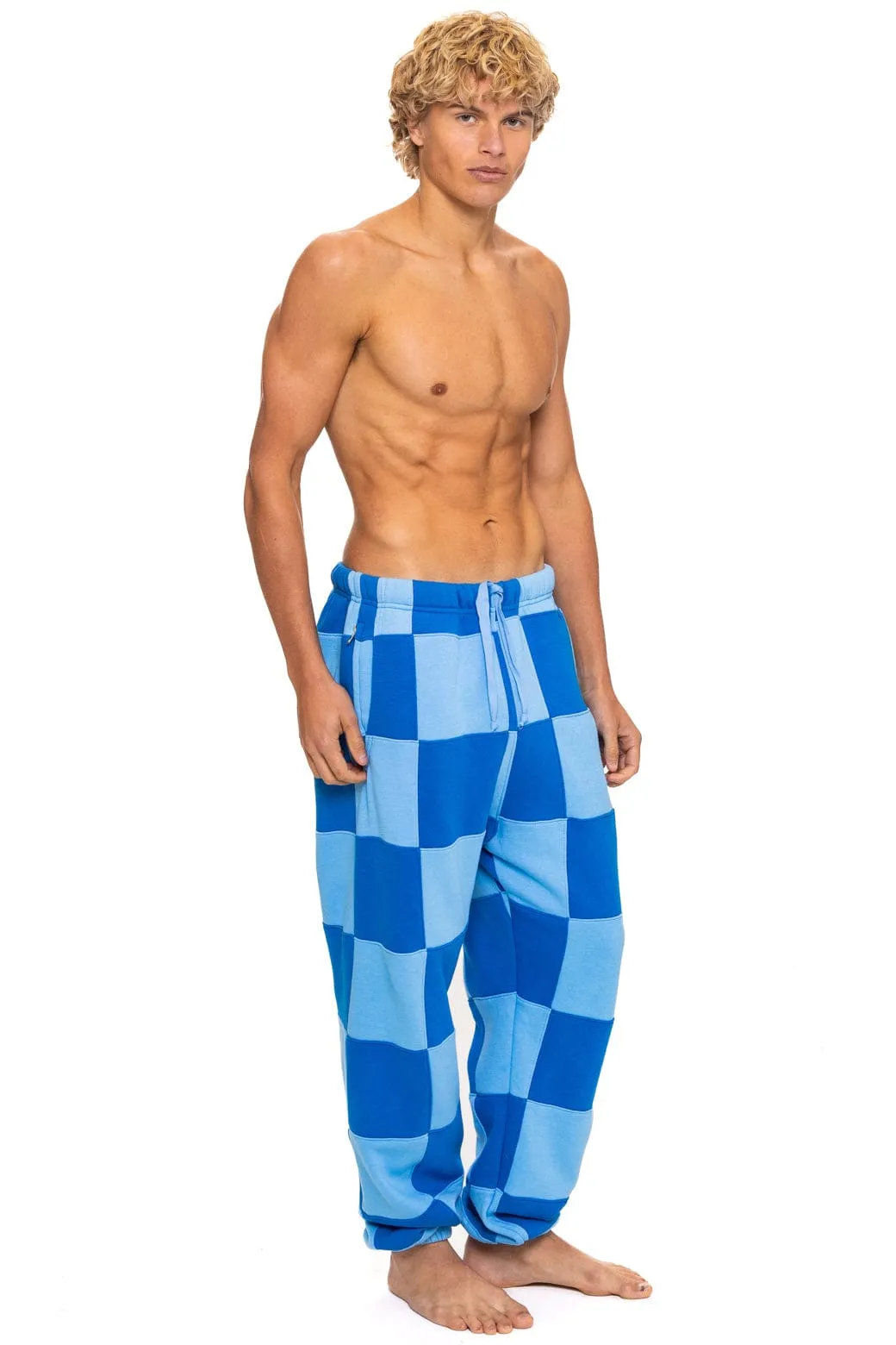 CHECK QUILTED SWEATPANTS - SKY // ADVENTURE BLUE sold by Aviator Nation product image thumbnail 3