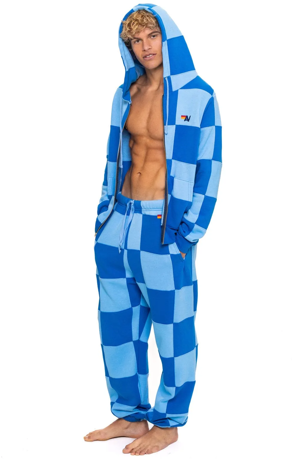 CHECK QUILTED SWEATPANTS - SKY // ADVENTURE BLUE sold by Aviator Nation product image thumbnail 2