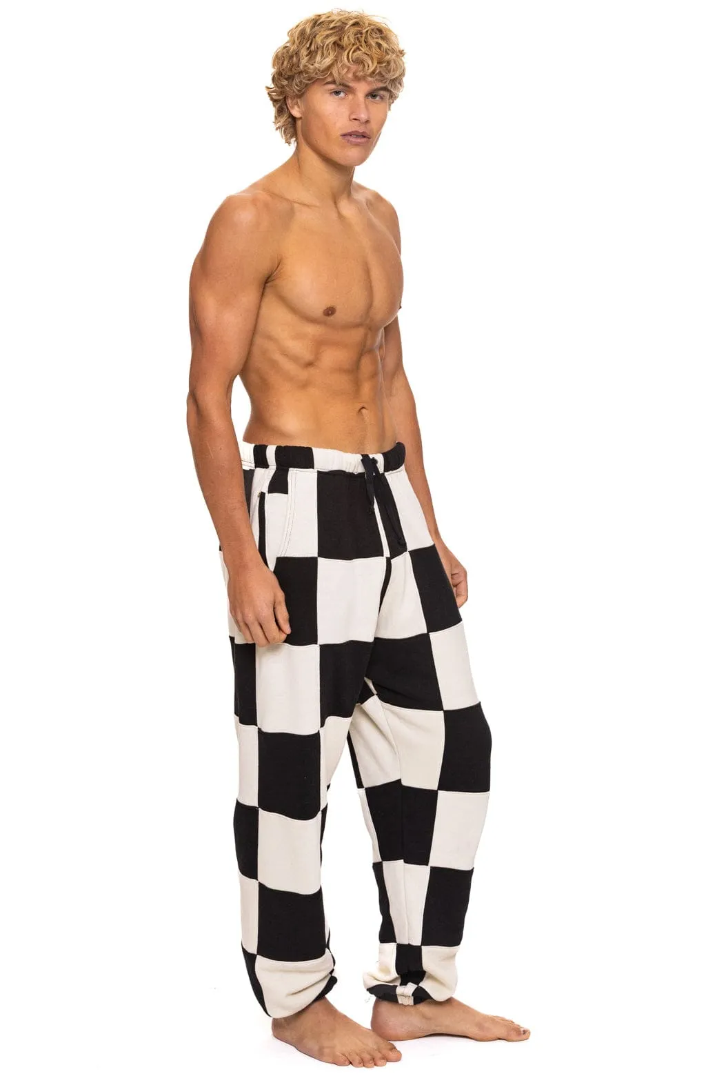 CHECK QUILTED SWEATPANTS - VINTAGE WHITE // BLACK sold by Aviator Nation product image thumbnail 5