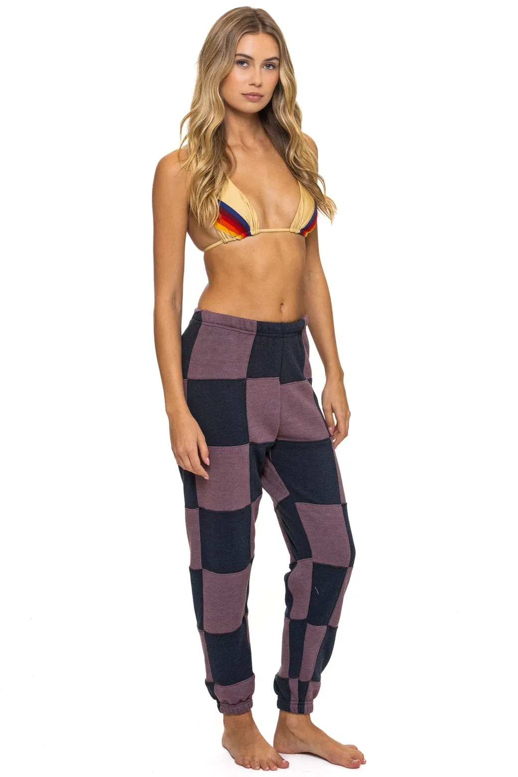 CHECK QUILTED SWEATPANTS - CHARCOAL // MOCHA sold by Aviator Nation product image thumbnail 2