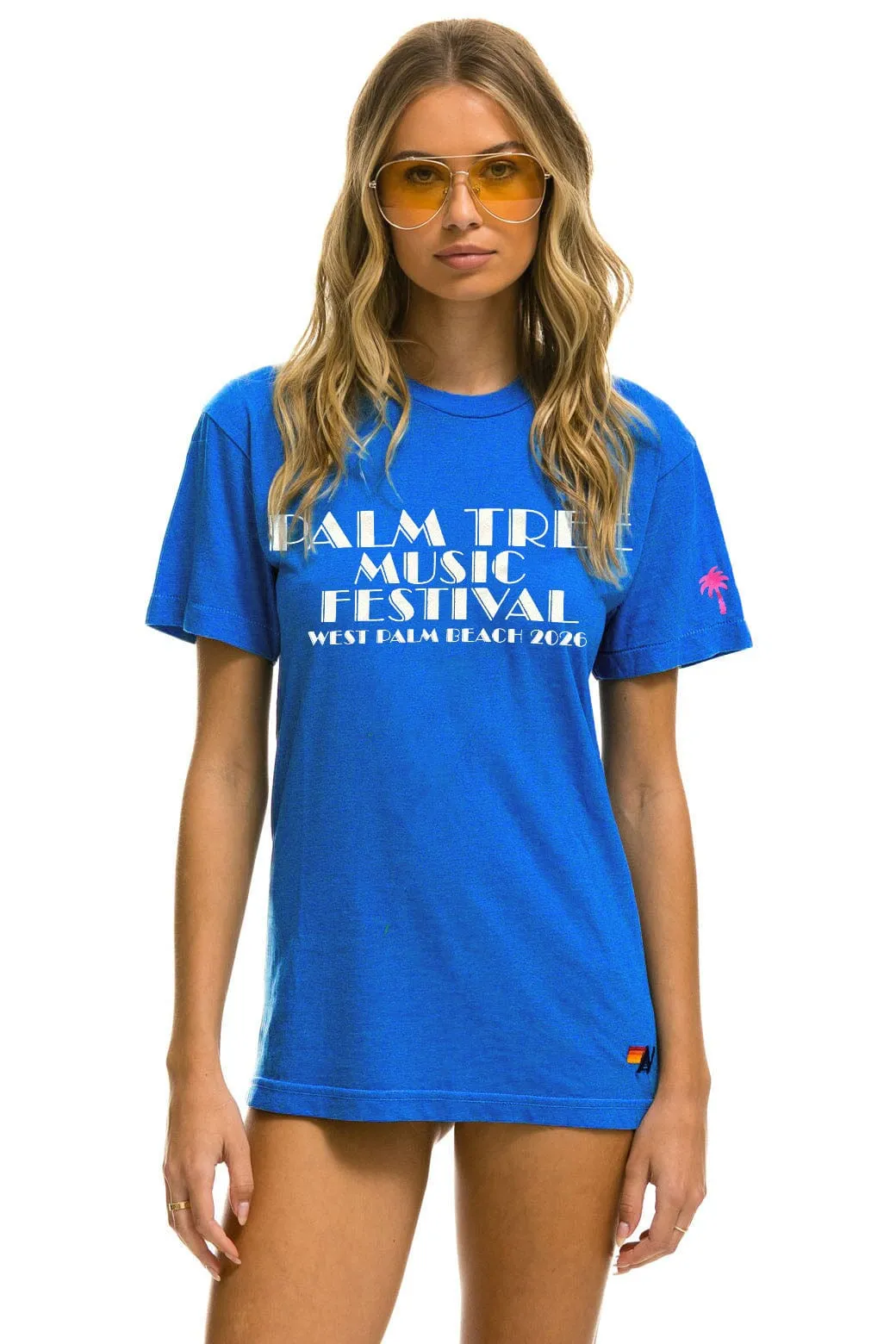PALM TREE FEST WEST PALM 2026 CREW TEE SHIRT - COBALT sold by Aviator Nation product image thumbnail 2