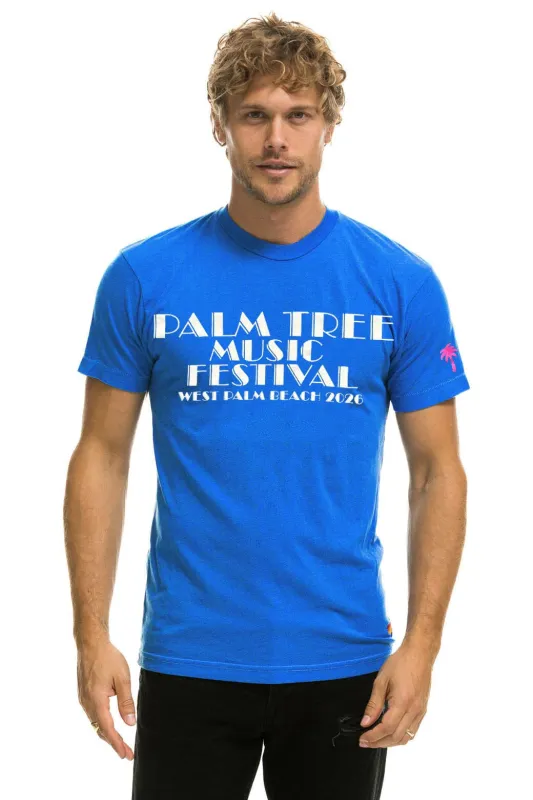 PALM TREE FEST WEST PALM 2026 CREW TEE SHIRT - COBALT sold by Aviator Nation