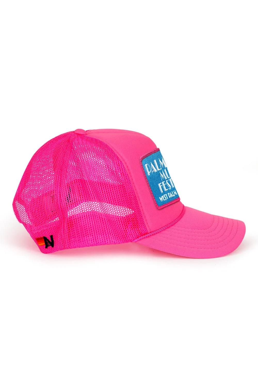 PALM TREE FESTIVAL WEST PALM 2026 VINTAGE LOW RISE TRUCKER - NEON PINK sold by Aviator Nation product image thumbnail 2