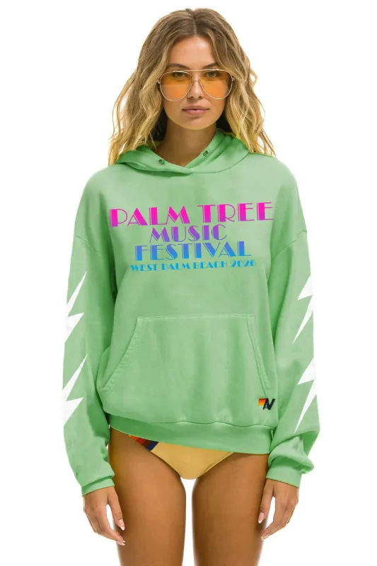 PALM TREE FEST WEST PALM 2026 PULLOVER HOODIE RELAXED - NEON MINT made by Aviator Nation