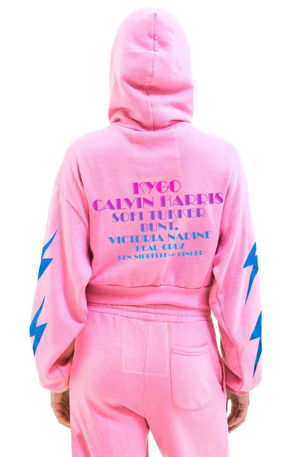 PALM TREE FEST WEST PALM 2026 CROPPED ZIP HOODIE RELAXED - NEON PINK sold by Aviator Nation product image thumbnail 2