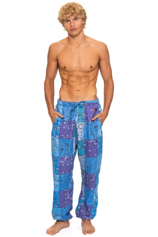 BANDANA QUILTED SWEATPANTS - BLUE sold by Aviator Nation