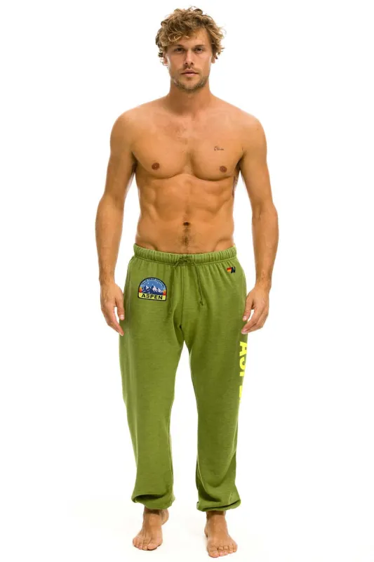 PALM TREE FEST ASPEN 2026 UNISEX POCKET SWEATPANTS - JUNGLE GREEN sold by Aviator Nation