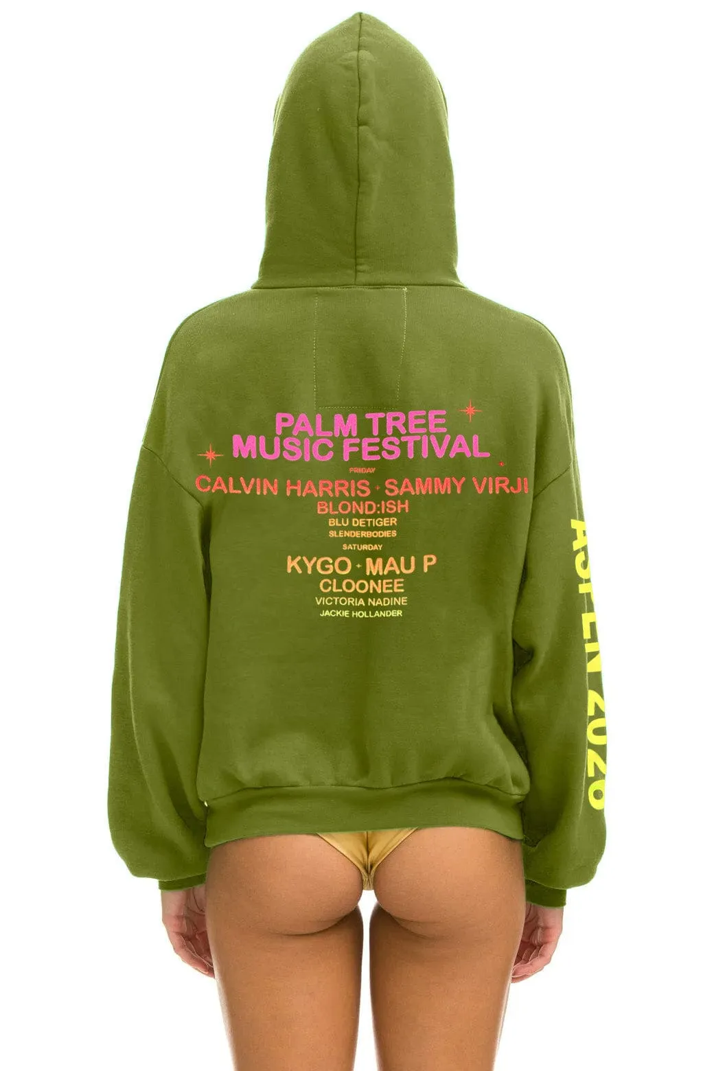 PALM TREE FEST ASPEN 2026 PULLOVER HOODIE RELAXED - JUNGLE GREEN sold by Aviator Nation product image thumbnail 2