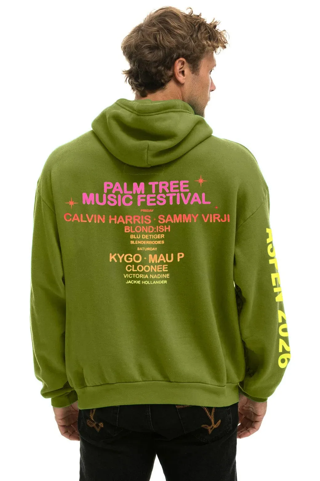 PALM TREE FEST ASPEN 2026 PULLOVER HOODIE RELAXED - JUNGLE GREEN sold by Aviator Nation product image thumbnail 4