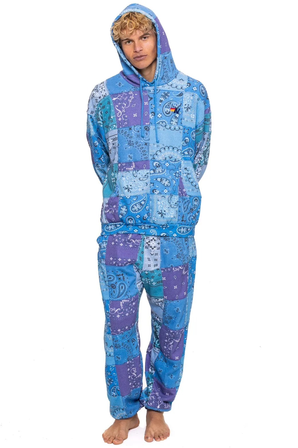 BANDANA QUILTED RELAXED PULLOVER HOODIE - BLUE sold by Aviator Nation product image thumbnail 4