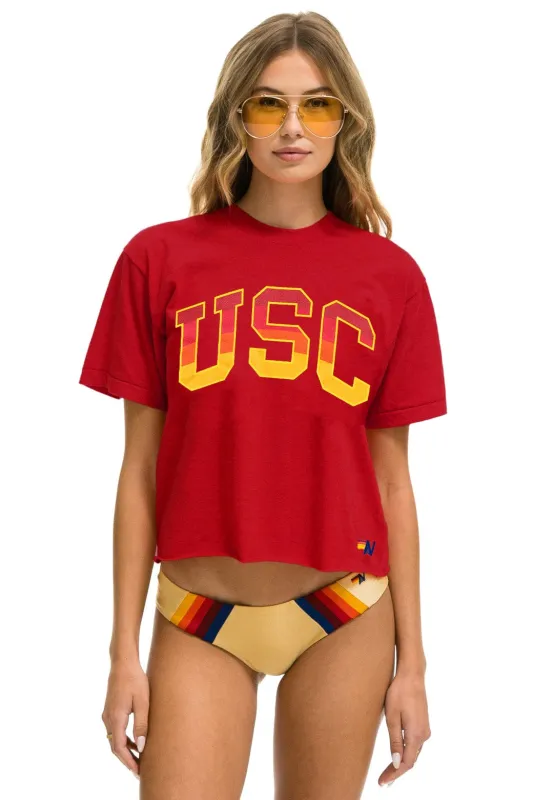 UNIVERSITY OF SOUTHERN CALIFORNIA BOYFRIEND TEE - CARDINAL sold by Aviator Nation