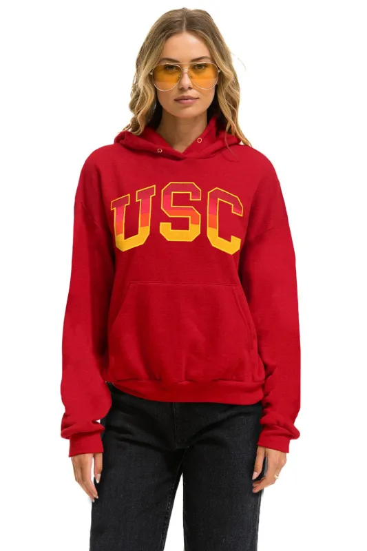 UNIVERSITY OF SOUTHERN CALIFORNIA PULLOVER HOODIE RELAXED - CARDINAL made by Aviator Nation