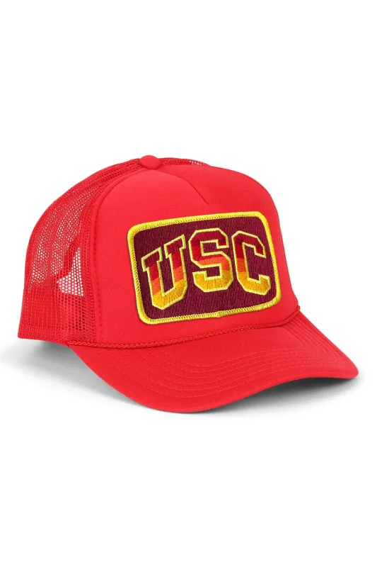 UNIVERSITY OF SOUTHERN CALIFORNIA VINTAGE LOW RISE TRUCKER - RED made by Aviator Nation