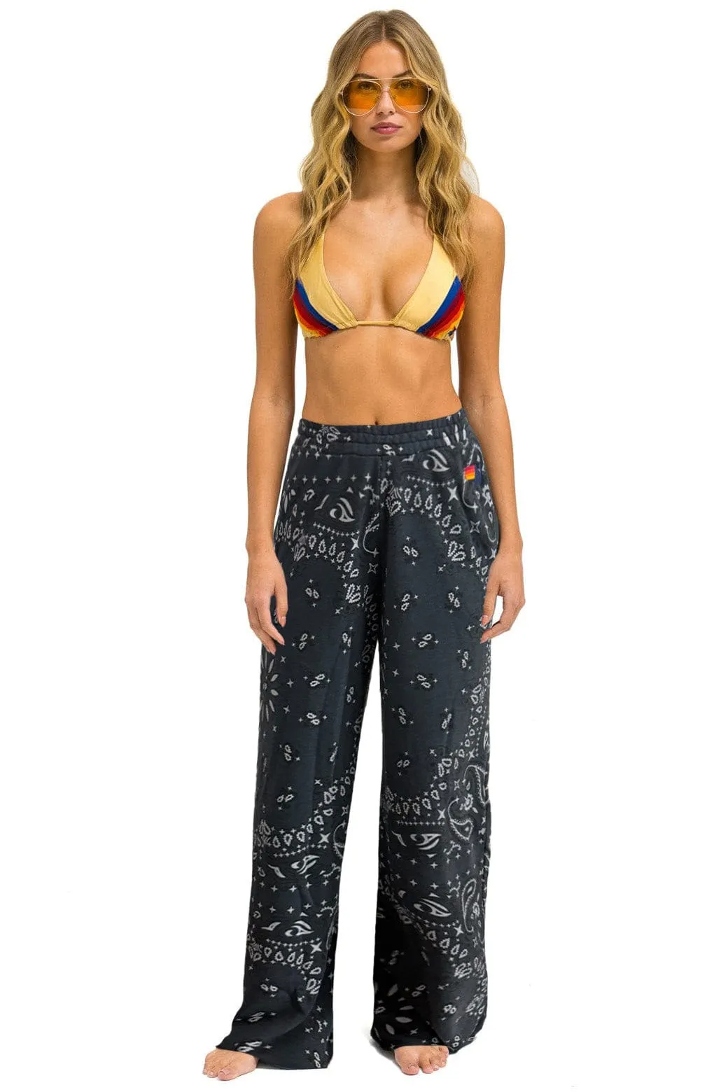 BANDANA WIDE LEG POCKET SWEATPANTS - CHARCOAL sold by Aviator Nation